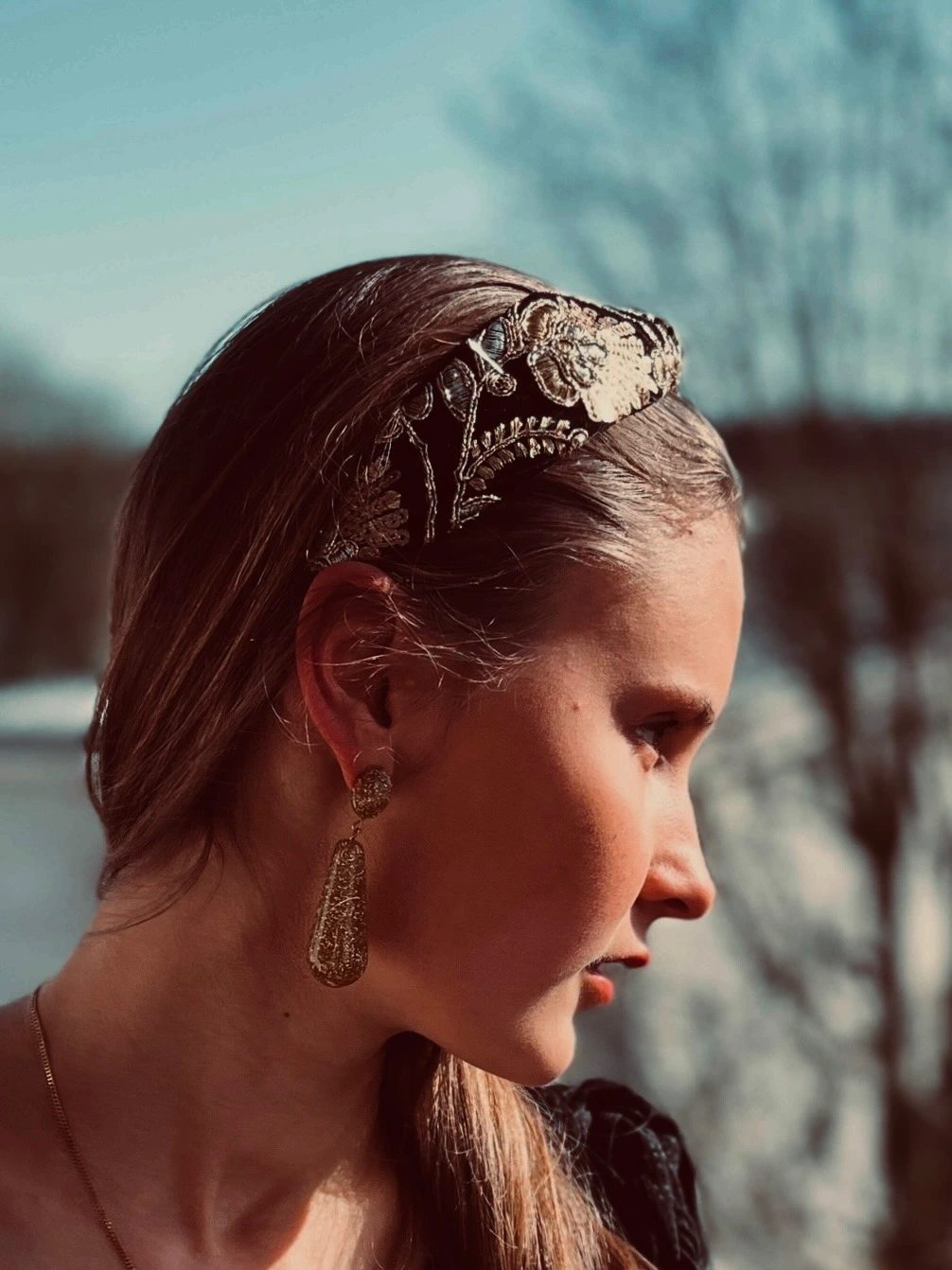 bandeau noir et dorée